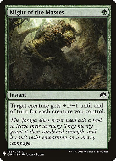 Target creature gets +1/+1 until end of turn for each creature you control.