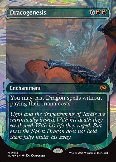 You may cast Dragon spells without paying their mana costs.
