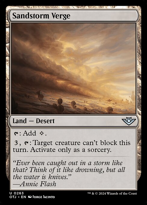 {T}: Add {C}.
{3}, {T}: Target creature can't block this turn. Activate only as a sorcery.