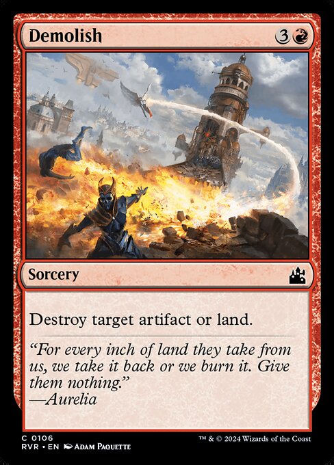 Destroy target artifact or land.