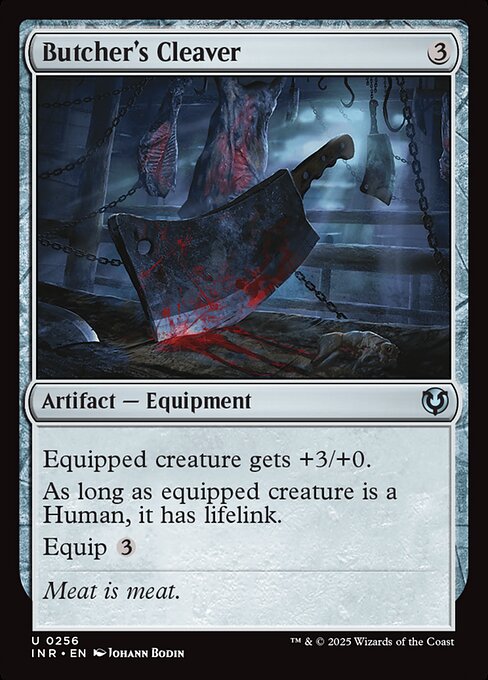 Equipped creature gets +3/+0.
As long as equipped creature is a Human, it has lifelink.
Equip {3}