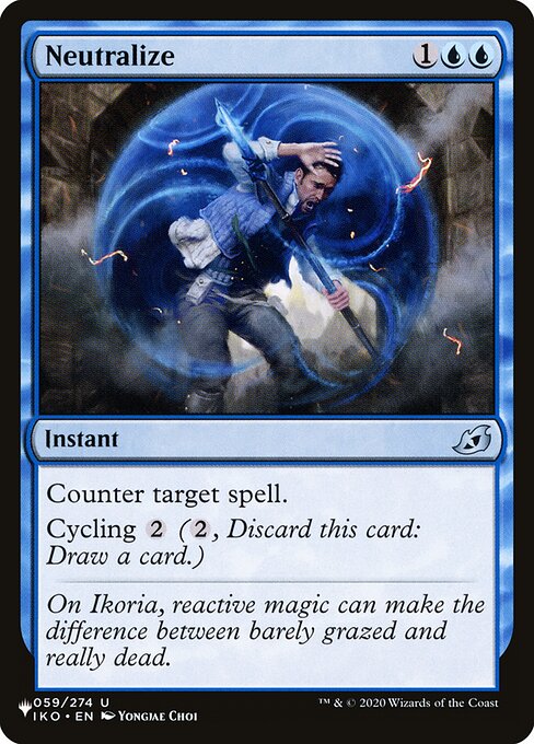 Counter target spell.
Cycling {2} ({2}, Discard this card: Draw a card.)