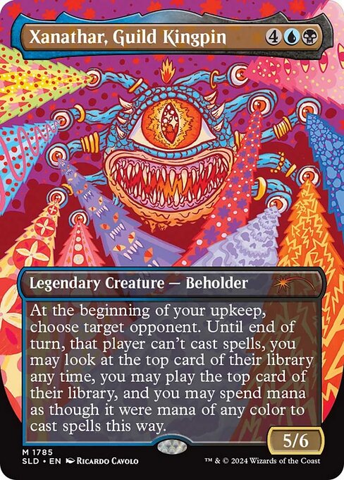 At the beginning of your upkeep, choose target opponent. Until end of turn, that player can't cast spells, you may look at the top card of their library any time, you may play the top card of their library, and you may spend mana as though it were mana of any color to cast spells this way.