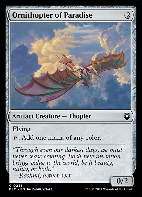 Flying
{T}: Add one mana of any color.