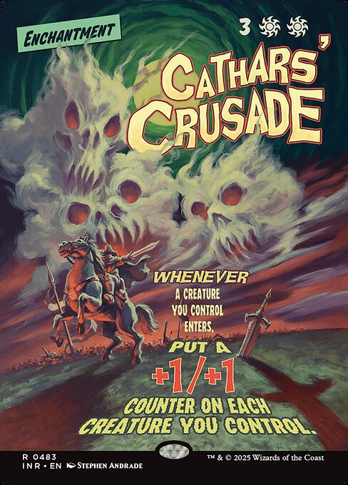 Whenever a creature you control enters, put a +1/+1 counter on each creature you control.