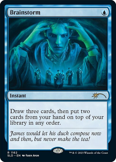 Draw three cards, then put two cards from your hand on top of your library in any order.