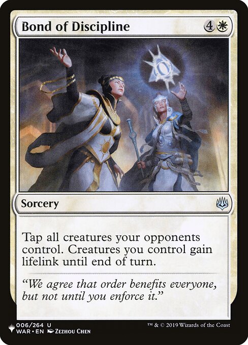 Tap all creatures your opponents control. Creatures you control gain lifelink until end of turn.