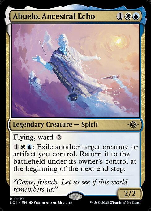 Flying, ward {2}
{1}{W}{U}: Exile another target creature or artifact you control. Return it to the battlefield under its owner's control at the beginning of the next end step.
