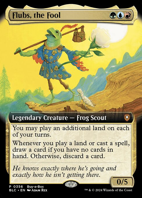 You may play an additional land on each of your turns.
Whenever you play a land or cast a spell, draw a card if you have no cards in hand. Otherwise, discard a card.
