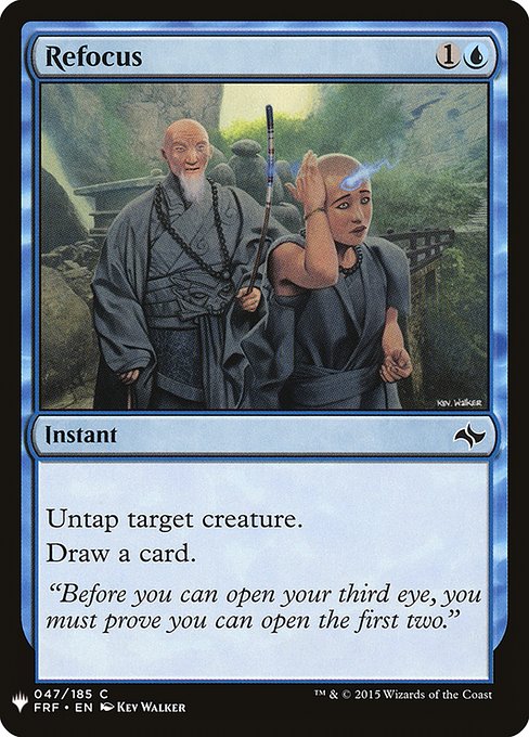 Untap target creature.
Draw a card.