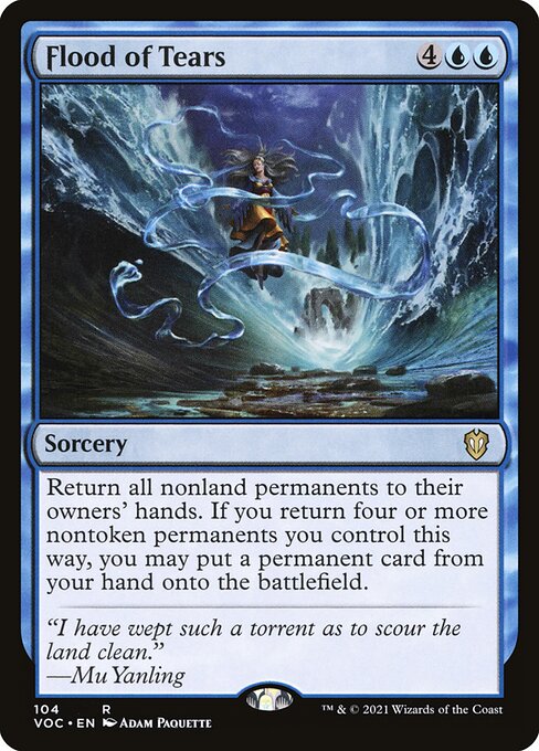 Return all nonland permanents to their owners' hands. If you return four or more nontoken permanents you control this way, you may put a permanent card from your hand onto the battlefield.