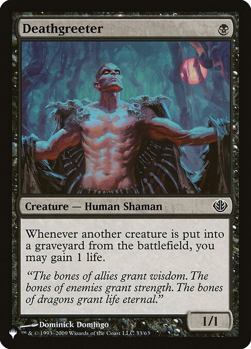 Whenever another creature dies, you may gain 1 life.