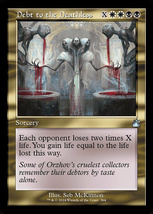 Each opponent loses two times X life. You gain life equal to the life lost this way.