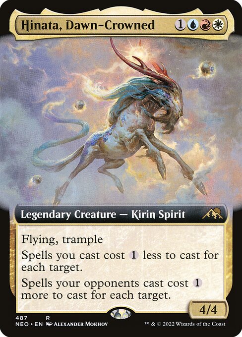 Flying, trample
Spells you cast cost {1} less to cast for each target.
Spells your opponents cast cost {1} more to cast for each target.