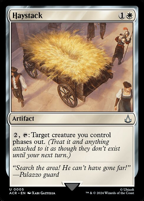 {2}, {T}: Target creature you control phases out. (Treat it and anything attached to it as though they don't exist until your next turn.)