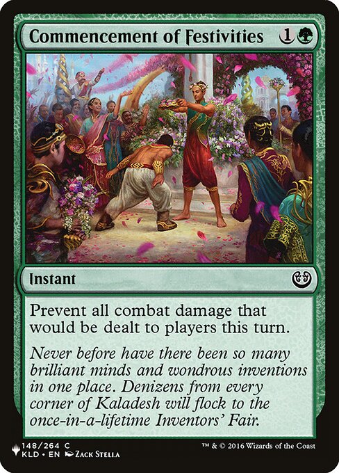 Prevent all combat damage that would be dealt to players this turn.