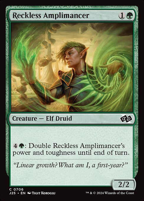 {4}{G}: Double Reckless Amplimancer's power and toughness until end of turn.