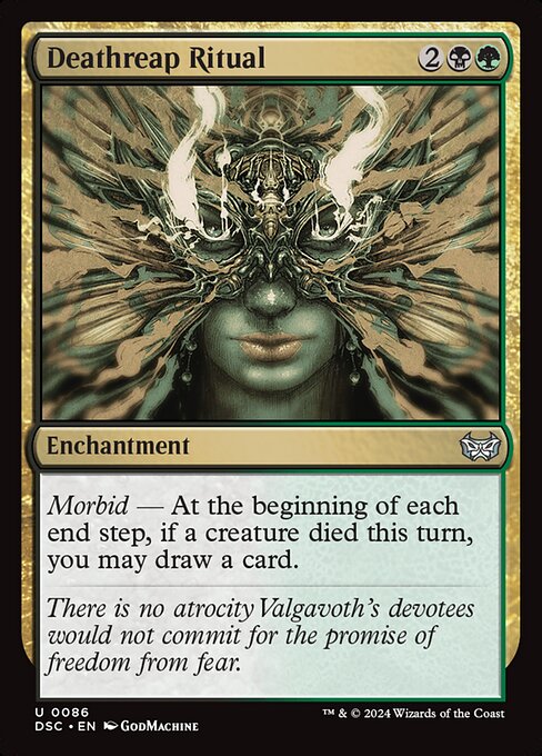 Morbid — At the beginning of each end step, if a creature died this turn, you may draw a card.