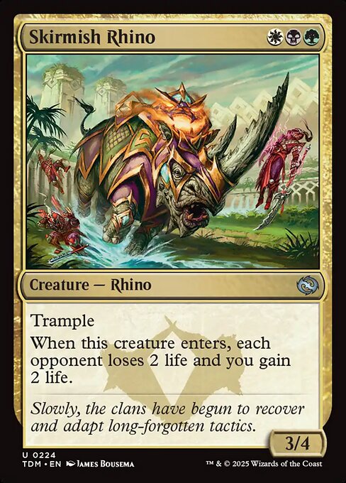 Trample
When this creature enters, each opponent loses 2 life and you gain 2 life.