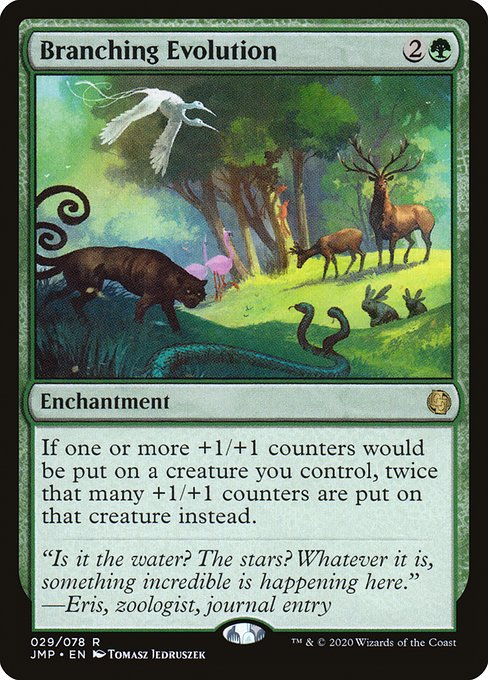 If one or more +1/+1 counters would be put on a creature you control, twice that many +1/+1 counters are put on that creature instead.