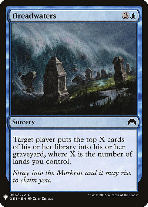 Target player mills X cards, where X is the number of lands you control.