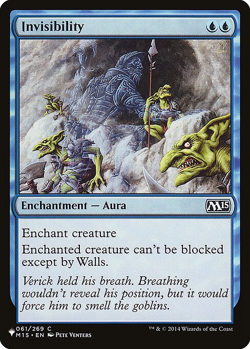 Enchant creature
Enchanted creature can't be blocked except by Walls.