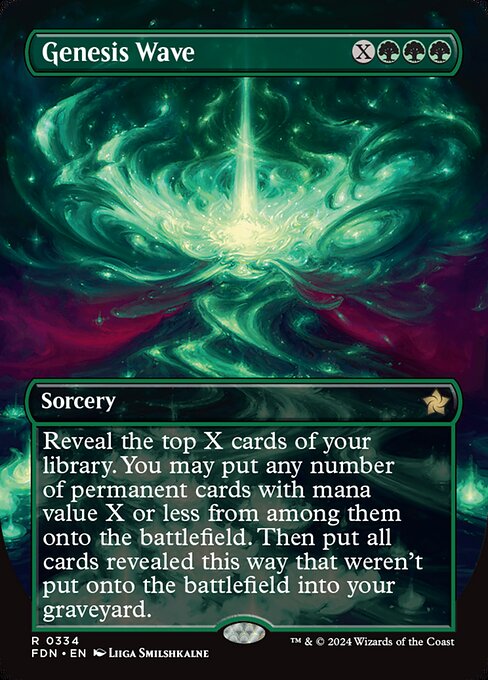 Reveal the top X cards of your library. You may put any number of permanent cards with mana value X or less from among them onto the battlefield. Then put all cards revealed this way that weren't put onto the battlefield into your graveyard.