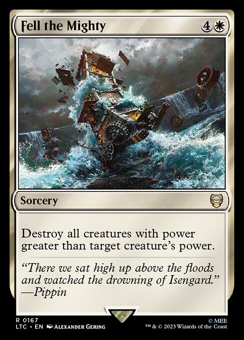 Destroy all creatures with power greater than target creature's power.