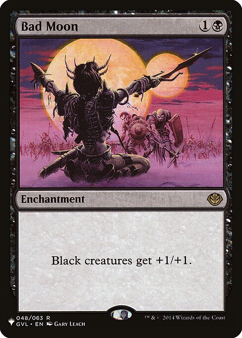Black creatures get +1/+1.