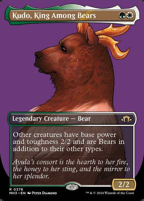 Other creatures have base power and toughness 2/2 and are Bears in addition to their other types.