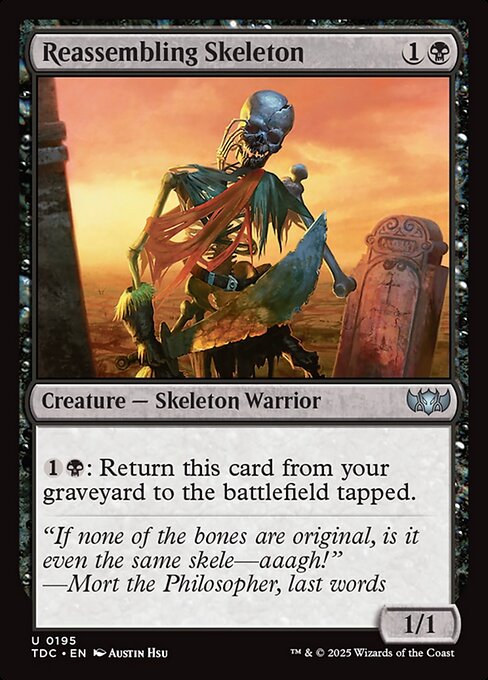 {1}{B}: Return this card from your graveyard to the battlefield tapped.