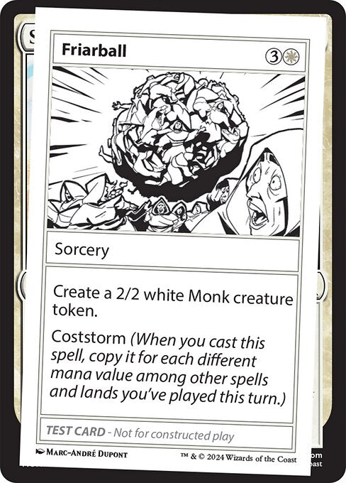 Create a 2/2 white Monk creature token.
Coststorm (When you cast this spell, copy it for each different mana value among other spells and lands you've played this turn.)