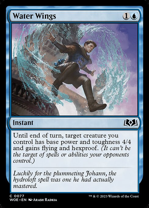 Until end of turn, target creature you control has base power and toughness 4/4 and gains flying and hexproof. (It can't be the target of spells or abilities your opponents control.)