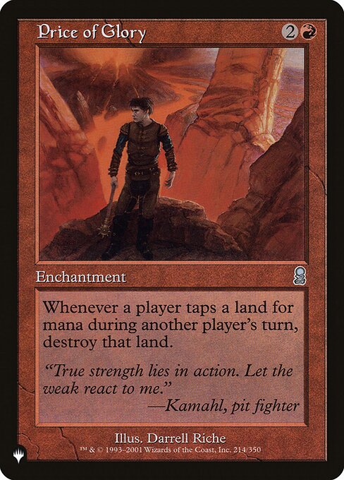 Whenever a player taps a land for mana, if it's not that player's turn, destroy that land.