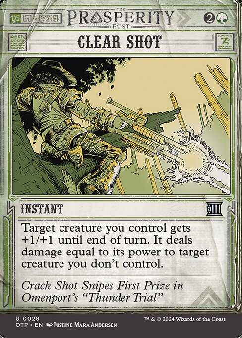 Target creature you control gets +1/+1 until end of turn. It deals damage equal to its power to target creature you don't control.