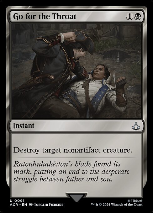 Destroy target nonartifact creature.