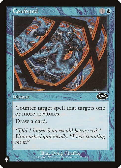 Counter target spell that targets a creature.
Draw a card.