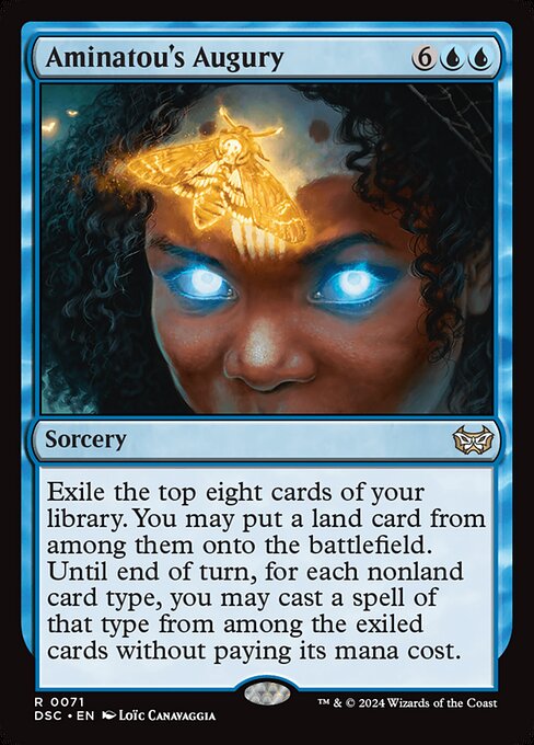 Exile the top eight cards of your library. You may put a land card from among them onto the battlefield. Until end of turn, for each nonland card type, you may cast a spell of that type from among the exiled cards without paying its mana cost.