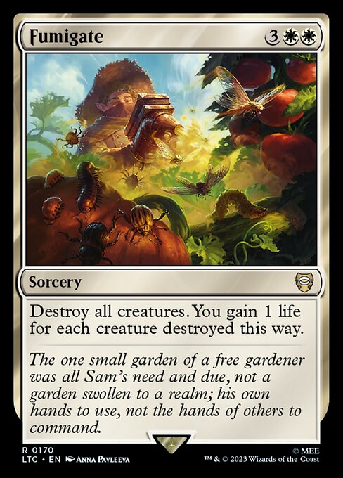 Destroy all creatures. You gain 1 life for each creature destroyed this way.
