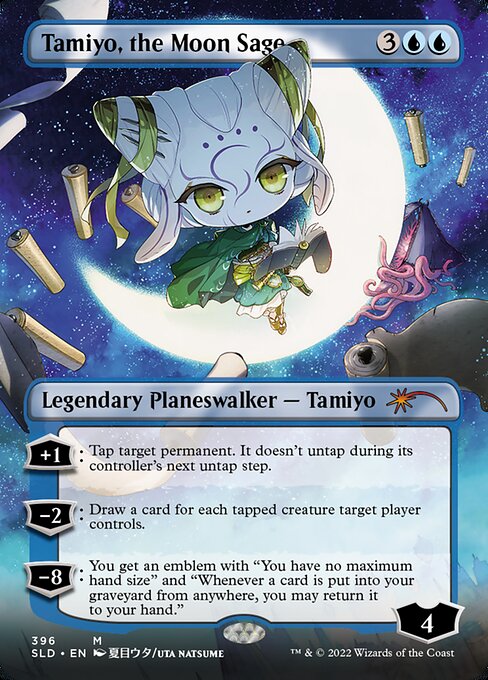 +1: Tap target permanent. It doesn't untap during its controller's next untap step.
−2: Draw a card for each tapped creature target player controls.
−8: You get an emblem with "You have no maximum hand size" and "Whenever a card is put into your graveyard from anywhere, you may return it to your hand."