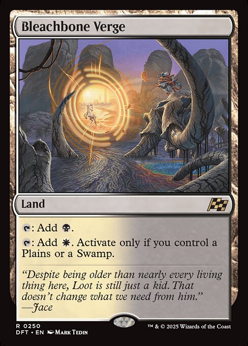 {T}: Add {B}.
{T}: Add {W}. Activate only if you control a Plains or a Swamp.