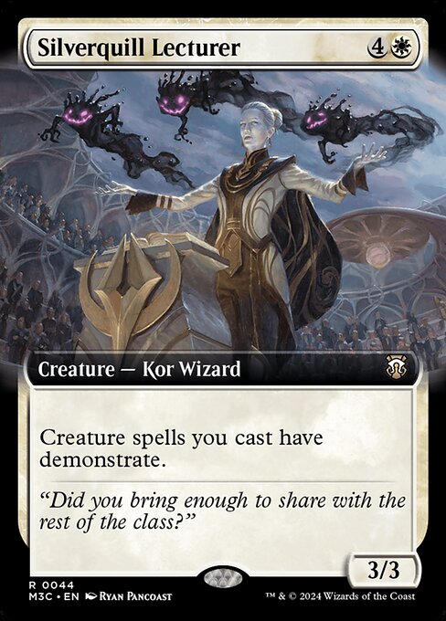 Creature spells you cast have demonstrate. (Whenever you cast a creature spell, you may copy it. If you do, choose an opponent to also copy it. Each copy becomes a token.)