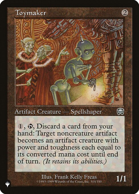 {1}, {T}, Discard a card: Target noncreature artifact becomes an artifact creature with power and toughness each equal to its mana value until end of turn. (It retains its abilities.)