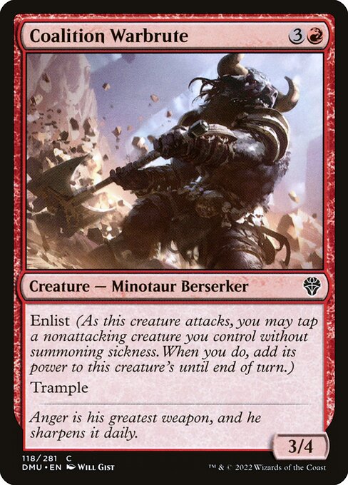 Enlist (As this creature attacks, you may tap a nonattacking creature you control without summoning sickness. When you do, add its power to this creature's until end of turn.)
Trample