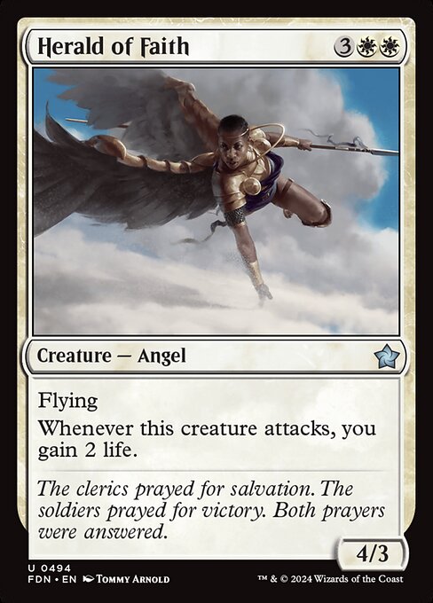 Flying
Whenever this creature attacks, you gain 2 life.