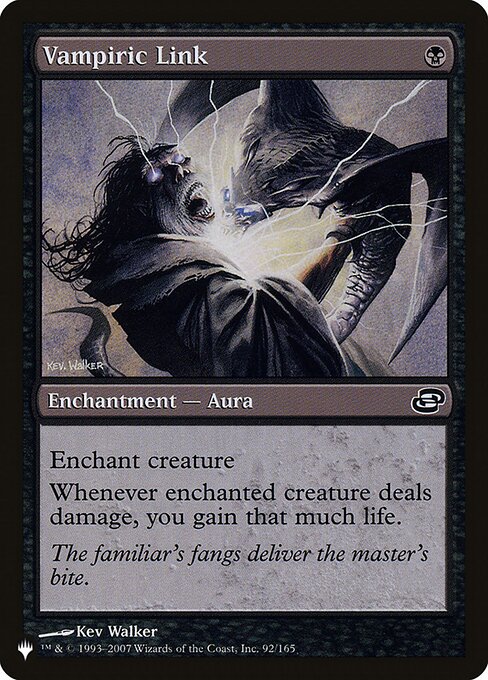 Enchant creature
Whenever enchanted creature deals damage, you gain that much life.