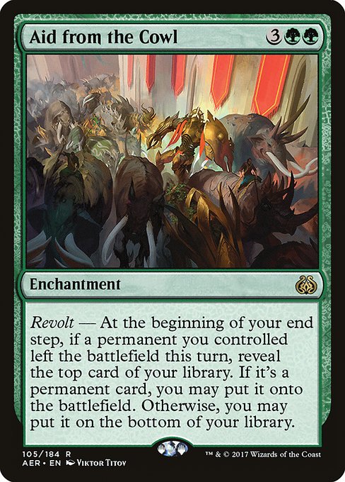 Revolt — At the beginning of your end step, if a permanent you controlled left the battlefield this turn, reveal the top card of your library. If it's a permanent card, you may put it onto the battlefield. Otherwise, you may put it on the bottom of your library.