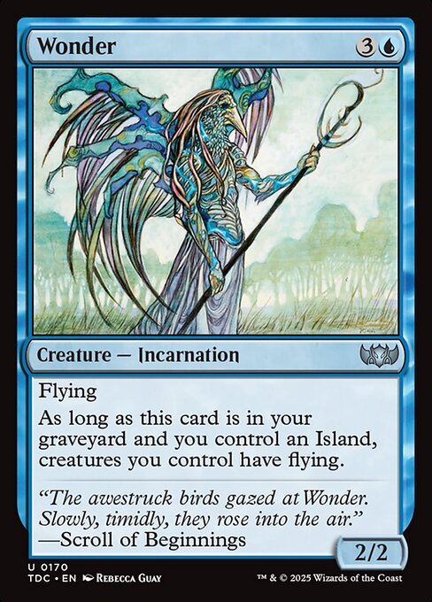 Flying
As long as this card is in your graveyard and you control an Island, creatures you control have flying.