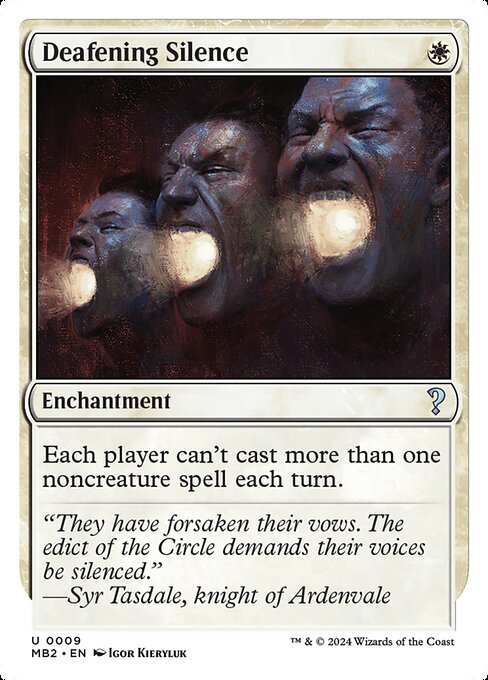 Each player can't cast more than one noncreature spell each turn.