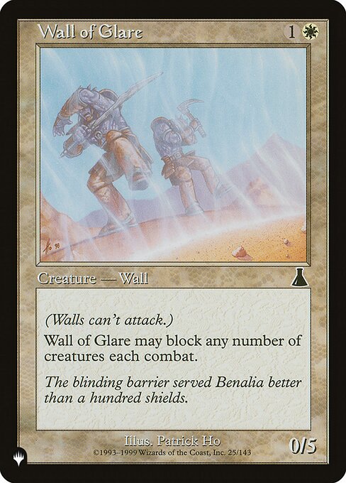 Defender (This creature can't attack.)
Wall of Glare can block any number of creatures.